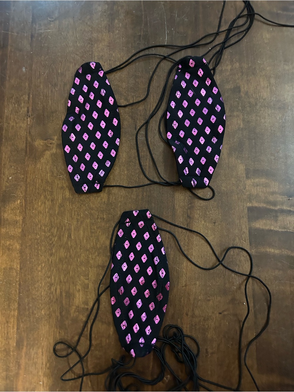 NWOT Sexy Skimpy Handmade Black w/ Purple Diamonds Teardrop Top & Thong Bikini